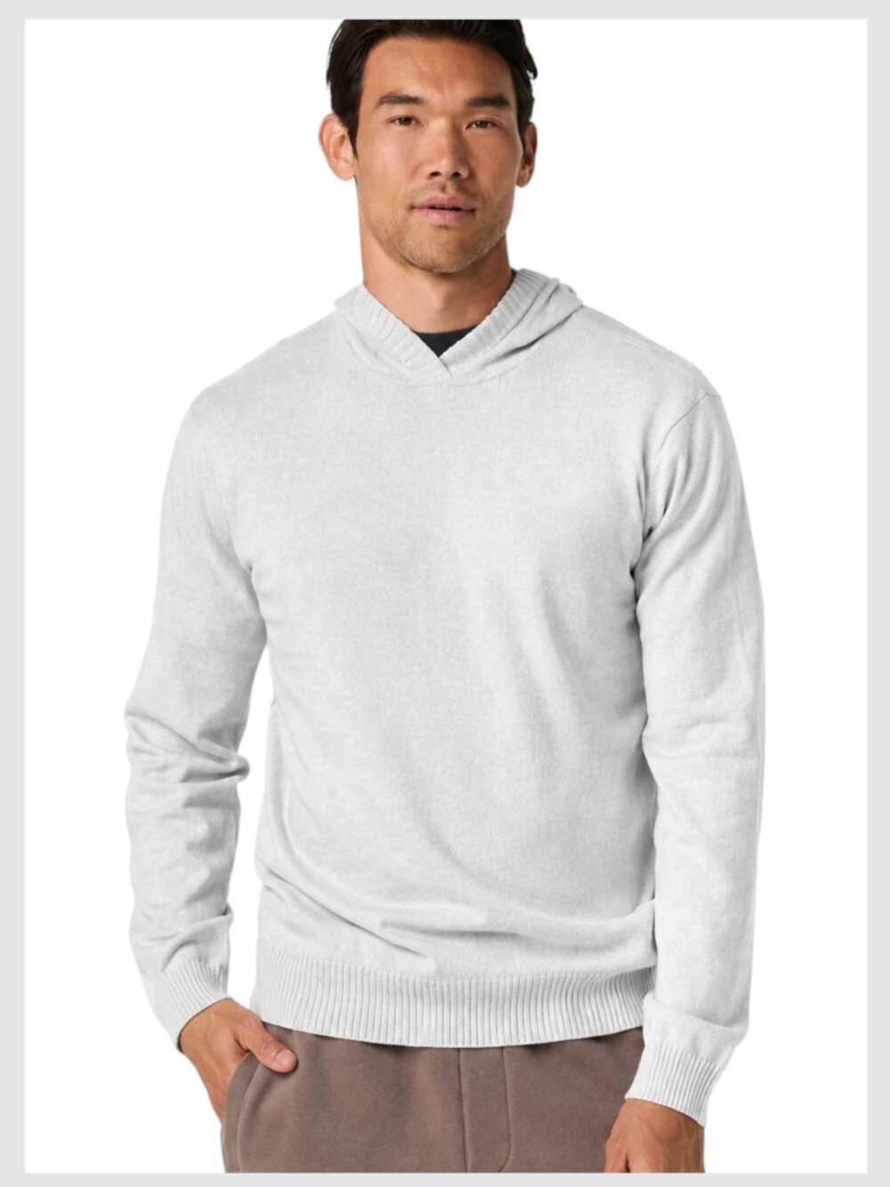 Vuori Fluent Sweater Hoodie Soft Gray Cashmere Blend Pullover M